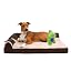 Furhaven Orthopedic Dog Bed for Large Dogs w/ Removable Bolsters & Washable Cover, For Dogs Up to 95 lbs - Two-Tone Plush Faux Fur & Suede L Shaped Chaise - Stone Gray, Jumbo/XL