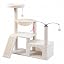 YUNIQUE Cat Tree with Cat Condo and Big Hammock, Grey