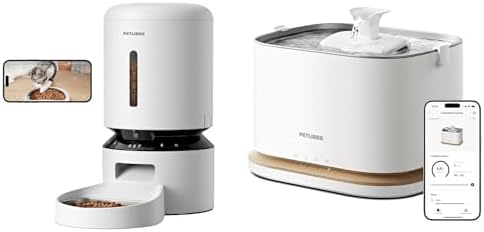 Bundle of PETLIBRO Automatic Cat Feeder with Camera, 1080P HD, 5G WiFi Pet Feeder with 2-Way Audio + PETLIBRO Upgrade Cordless Cat Fountain Battery Operated, App Monitoring 3L/101oz Dockstream 2