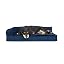 Furhaven Orthopedic Dog Bed for Large Dogs w/ Removable Bolsters & Washable Cover, For Dogs Up to 95 lbs - Two-Tone Plush Faux Fur & Suede L Shaped Chaise - Stone Gray, Jumbo/XL