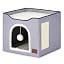 Bedsure Cat House Bed for Indoor Cats with Fluffy Ball and Scratch Pad,Grey