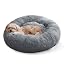 Calming Dog Bed & Cat Bed Washable Puppy Bed,24" Light Grey