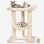 28" Cat Tree, Large Bed for Big Cats, Small Cat Tower with Soft Perch for Window Viewing, Stable Cat Tree Tower, Cat Scratching Post with Hammock, Removable Cover-Gray