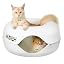 Peekaboo Cat Cave Donut for Multiple & Large Cats up to 30-45 lbs, 3-in-1 Self Warming Cat Bed, Tunnel & Scratcher for Indoor Cats, Washable & Detachable Small Dog Bed (Light Gray, Jumbo)