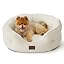 Bedsure Small Dog Bed Washable,Round Cat Beds for Indoor Cats,20in Camel