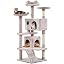 Yaheetech 54in Cat Tree Tower, 2 Caves, Kitten-Ear Perch & Scratching Posts