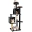 58.5inch Large Cat Tree Tower Condo for Indoor Cats, Soft Plush Multi-Level Climbing Tree Cat House with Cat Cave, Scratching Post, More Entrance/Exit, Sisal Rope, Grey Black
