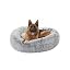 Calming Fluffy Donut Dog Bed for Large Dogs,Dark Grey, 36" Round