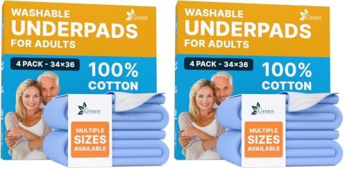 Washable Underpads - Large Pads for use as Incontinence Bed Pads, Reusable Pet Pads, Great for Dogs, Cats, Bunny, Seniors Bed Pad (Pack of 2 - 41x41)