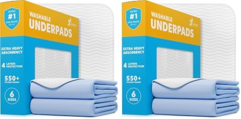 Washable Underpads - Large Pads for use as Incontinence Bed Pads, Reusable Pet Pads, Great for Dogs, Cats, Bunny, Seniors Bed Pad (Pack of 2 - 41x41)