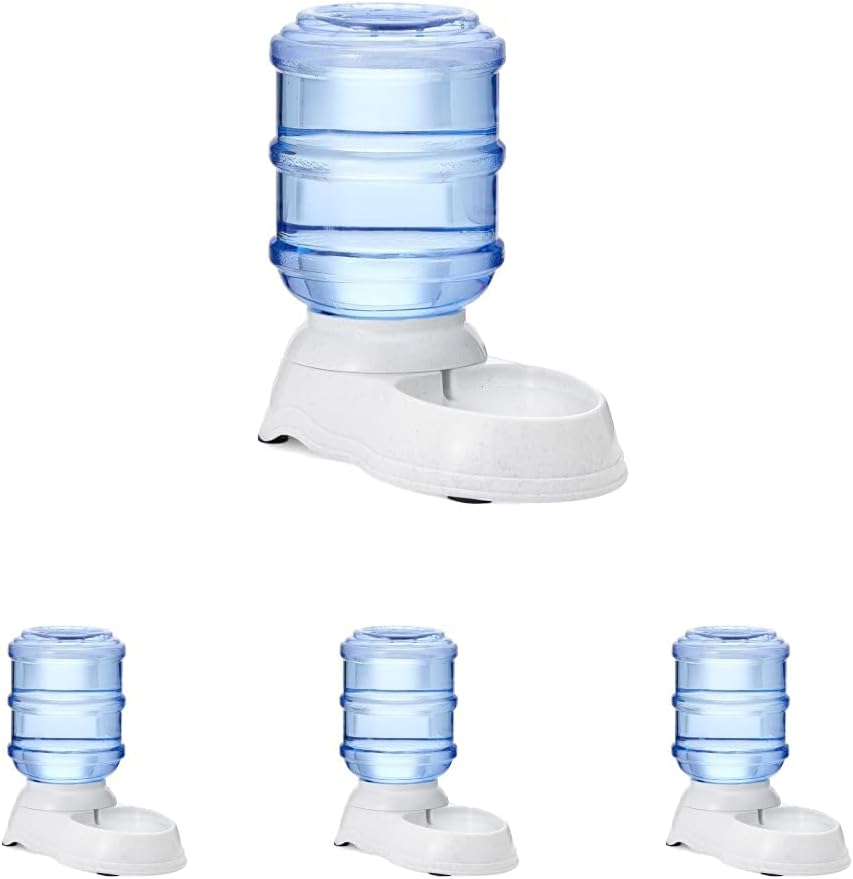 Basics Automatic Pet Water Dispenser and Gravity Food Feeder Set for Cat and Dog, Easy to Clean, 152fl.oz food feeder, 135.3fl.oz water dispenser, Small, Pack of 2