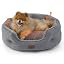 Bedsure Small Dog Bed Washable,Round Cat Beds for Indoor Cats,20in Camel