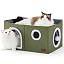Bedsure Cat House Bed for Indoor Cats with Fluffy Ball and Scratch Pad,Grey