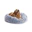 Calming Fluffy Donut Dog Bed for Large Dogs,Dark Grey, 36" Round