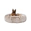 Calming Fluffy Donut Dog Bed for Large Dogs,Dark Grey, 36" Round