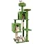 58.5inch Large Cat Tree Tower Condo for Indoor Cats, Soft Plush Multi-Level Climbing Tree Cat House with Cat Cave, Scratching Post, More Entrance/Exit, Sisal Rope, Grey Black