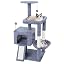 TWDEPART 37.5" All-in-One Cat Tree Tower with Scratching Board & Posts Cozy Sleeping Perch Hammock and Toy Balls,Grey
