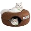 Peekaboo Cat Cave Donut for Multiple & Large Cats up to 30-45 lbs, 3-in-1 Self Warming Cat Bed, Tunnel & Scratcher for Indoor Cats, Washable & Detachable Small Dog Bed (Light Gray, Jumbo)