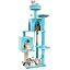 58.5inch Large Cat Tree Tower Condo for Indoor Cats, Soft Plush Multi-Level Climbing Tree Cat House with Cat Cave, Scratching Post, More Entrance/Exit, Sisal Rope, Grey Black