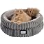 BALANCE Cat Bed Kitten Bed, Washable Round Cat Beds for Indoor Cats, Super Soft Plush Faux Fur Pet Bed for Puppy and Kitten with Anti-Slip Bottom
