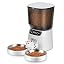 Automatic Cat Feeders for Two Cats, 5L/20 Cups Double Automatic Cat Food Dispenser with 2 Stainless Bowls, Timer Setting 20 Portions 6 Meals Per Day, 10s Meal Call (Black)