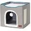 Bedsure Cat House Bed for Indoor Cats with Fluffy Ball and Scratch Pad,Grey