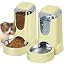 Automatic Cat Feeder and Water Dispenser with Stainless Steel Bowl Dog Gravity Food Feeder and Waterer for Small Medium Pets Puppy Kitten 1 Gallon x 2