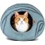 Cat Cave - Merino Wool Bed for Indoor Cats (Light Gray, Medium)