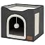 Bedsure Cat House Bed for Indoor Cats with Fluffy Ball and Scratch Pad,Grey