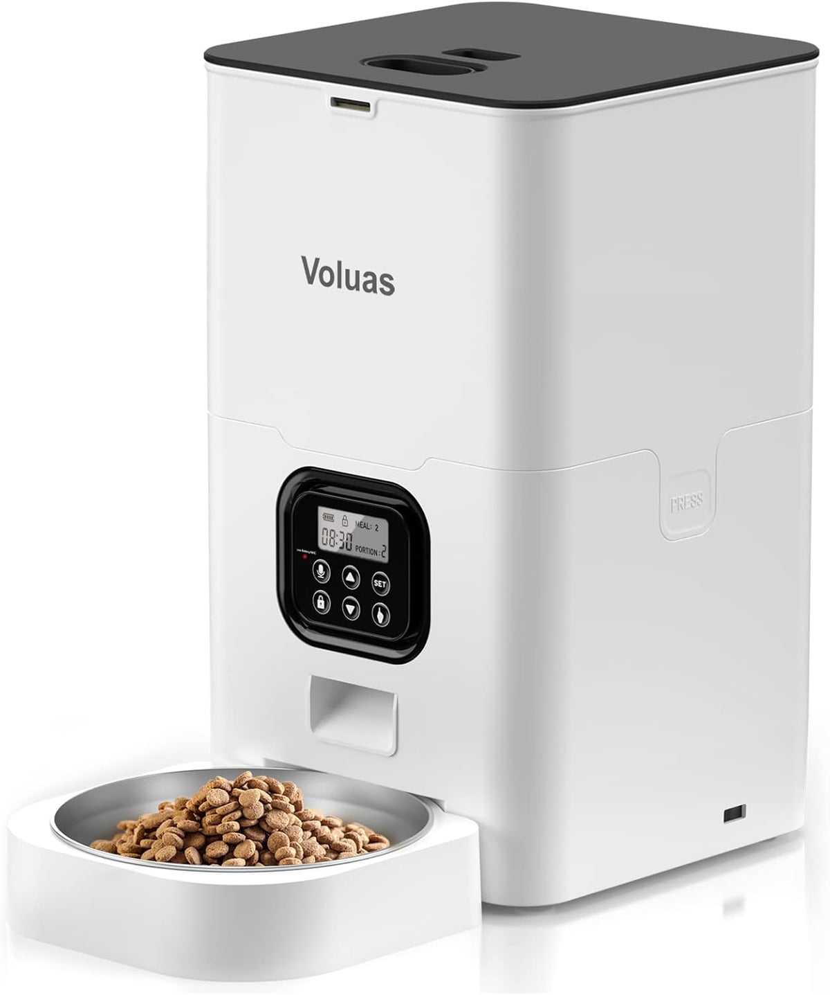 VOLUAS Automatic Cat Feeder, 4L Timed Dry Food Dispenser for Cats & Dogs