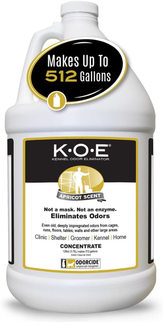 Odorcide K.O.E Kennel Odor Eliminator Concentrate, Fresh Scent, 16 oz - Non-Enzymatic Formula for Cages, Runs, Home and Kennel Use