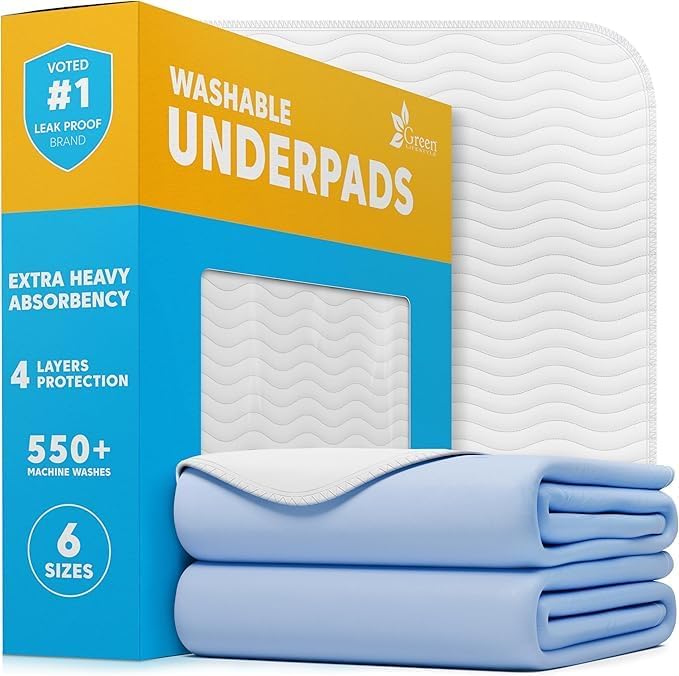 Washable Underpads - Large Pads for use as Incontinence Bed Pads, Reusable Pet Pads, Great for Dogs, Cats, Bunny, Seniors Bed Pad (Pack of 2 - 41x41)