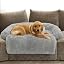 Calming Dog Bed Fluffy Plush Dog Mat for Furniture Protector with Removable Washable Cover for Large Medium Small Dogs and Cats (Large, Light Grey)