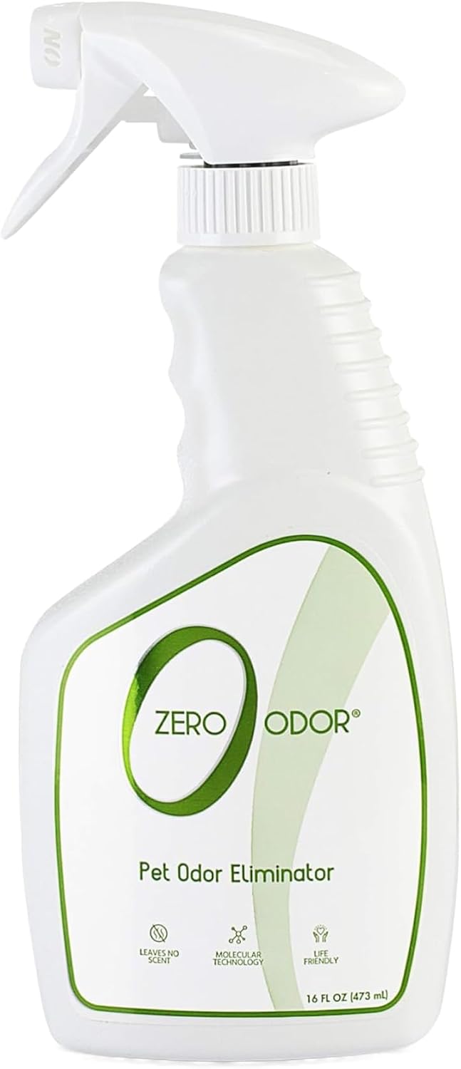 Zero Odor Pet Odor Eliminator, Air and Surface Odor Remover for Carpet, Furniture, and Pet Beds, Trigger Spray, 16 fl oz (Pack of 2)