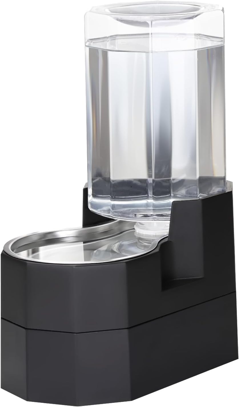 5L Cat Gravity Water Bowl Dispenser: Stainless Steel Bowl