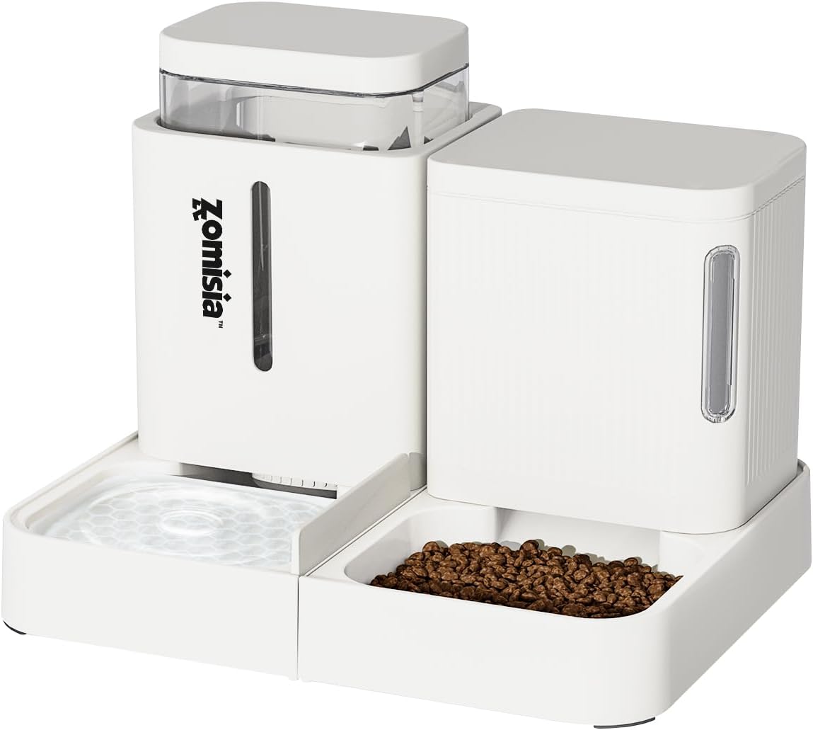 Automatic Cat Feeder, Gravity Cat Food Dispenser, 0.8Gal x 2, Black