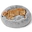Bedsure Calming Dog Bed Medium Size Dog Donut Washable Pet Bed,30ins Camel