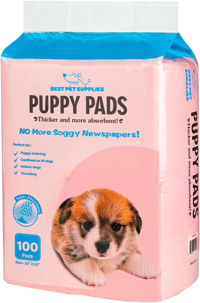 Best Pet Supplies Extra Large Dog Training Puppy Pee Pads - Blue, 100 Count