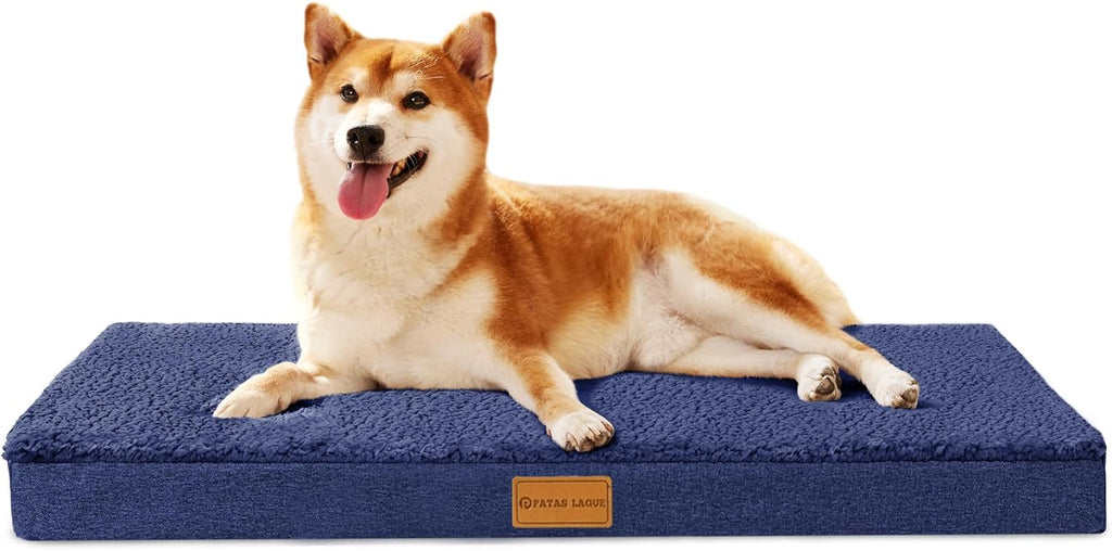 Patas Lague Orthopedic Large Dog Bed Washable Pet Sofa Mat 48''X30'' Black