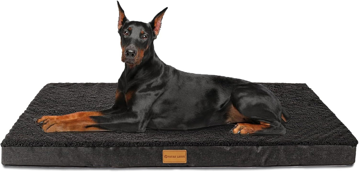 Patas Lague Orthopedic Large Dog Bed Washable Pet Sofa Mat 48''X30'' Black