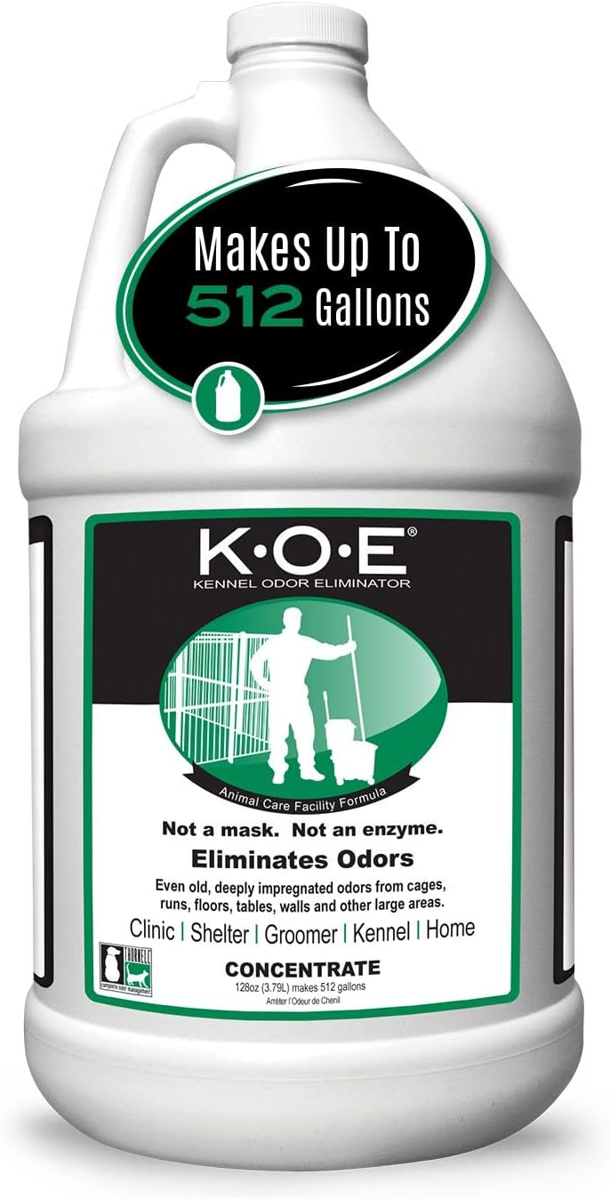 Odorcide K.O.E Kennel Odor Eliminator Concentrate, Fresh Scent, 16 oz - Non-Enzymatic Formula for Cages, Runs, Home and Kennel Use