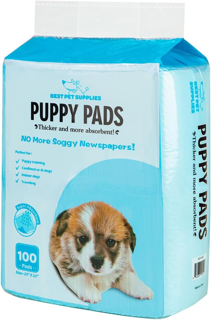 Best Pet Supplies Extra Large Dog Training Puppy Pee Pads - Blue, 100 Count
