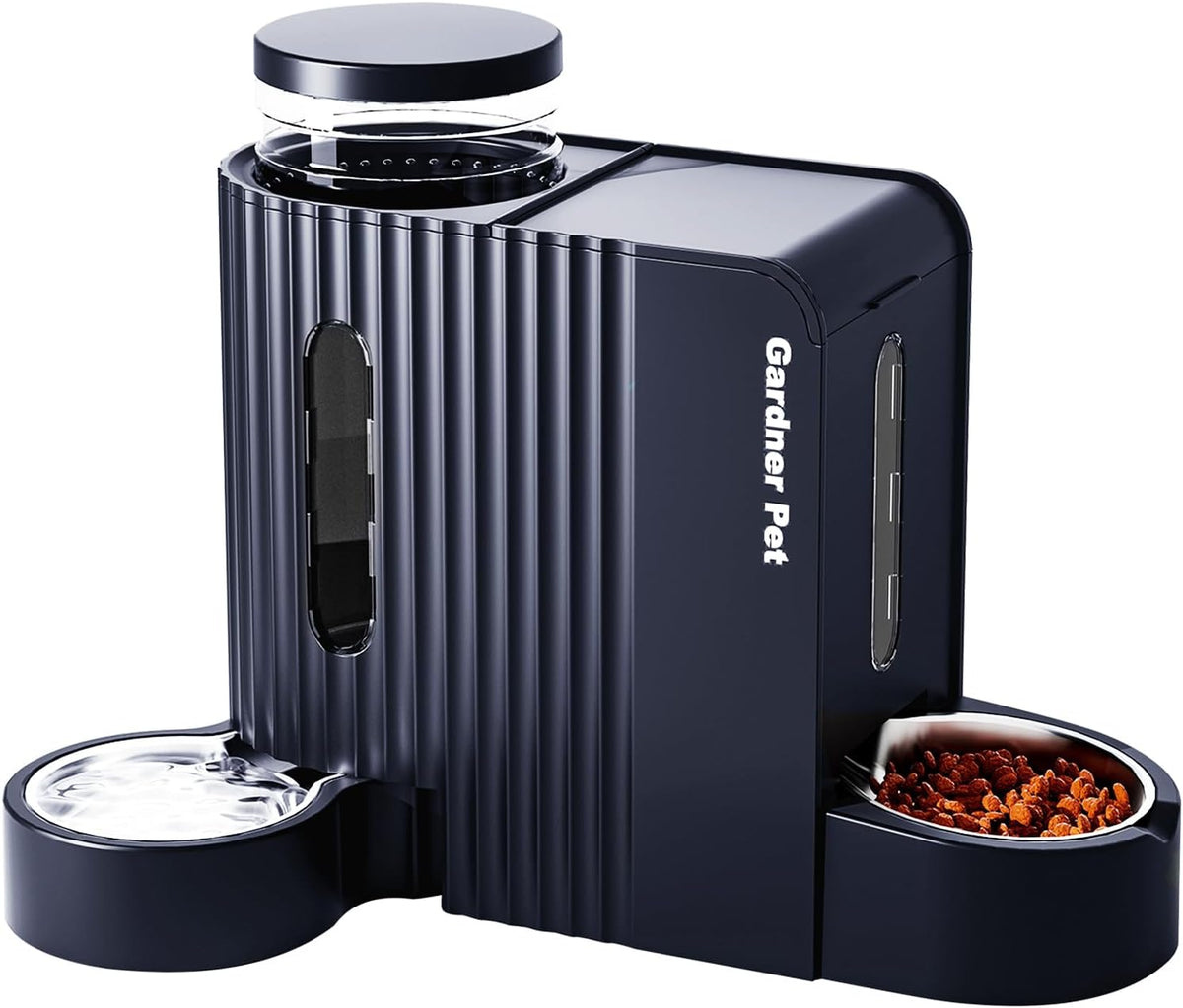 Gravity Automatic Cat Feeder, Water & Food Dispenser Set, Stainless Bowls