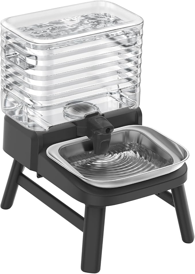 Dog Water Bowl Dispenser for Large Breed with Patent Faucet, 12L/3.2 Gallon