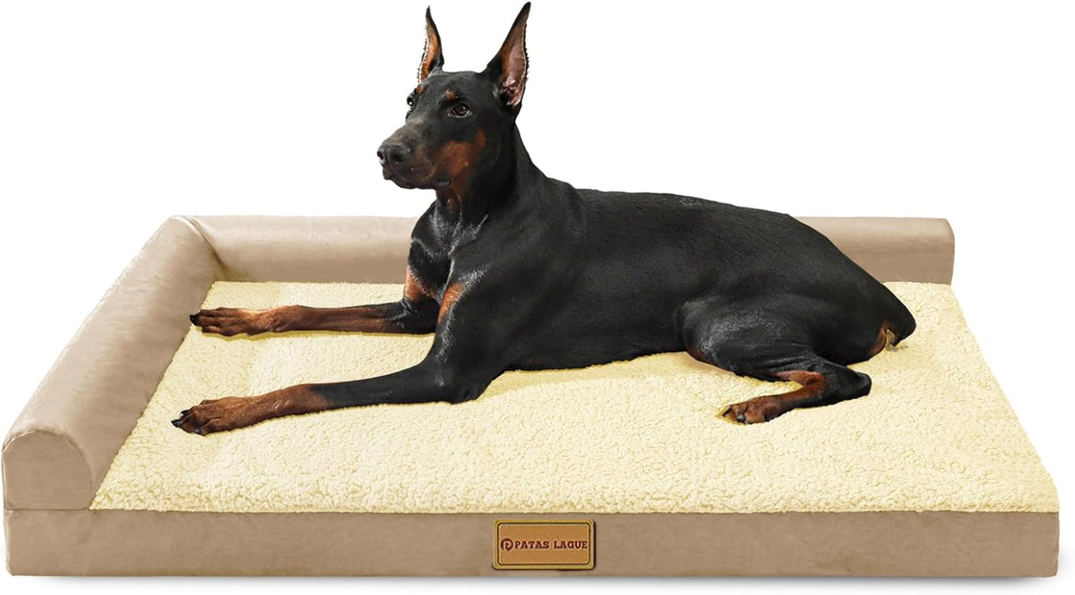 Patas Lague Orthopedic Large Dog Bed Washable Pet Sofa Bed 36''X24'' Black