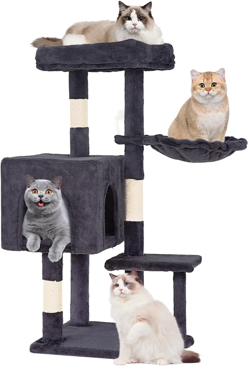 FDW | 54" Cat Tree Tower | Dark Gray | Multi-Level Indoor Activity Center