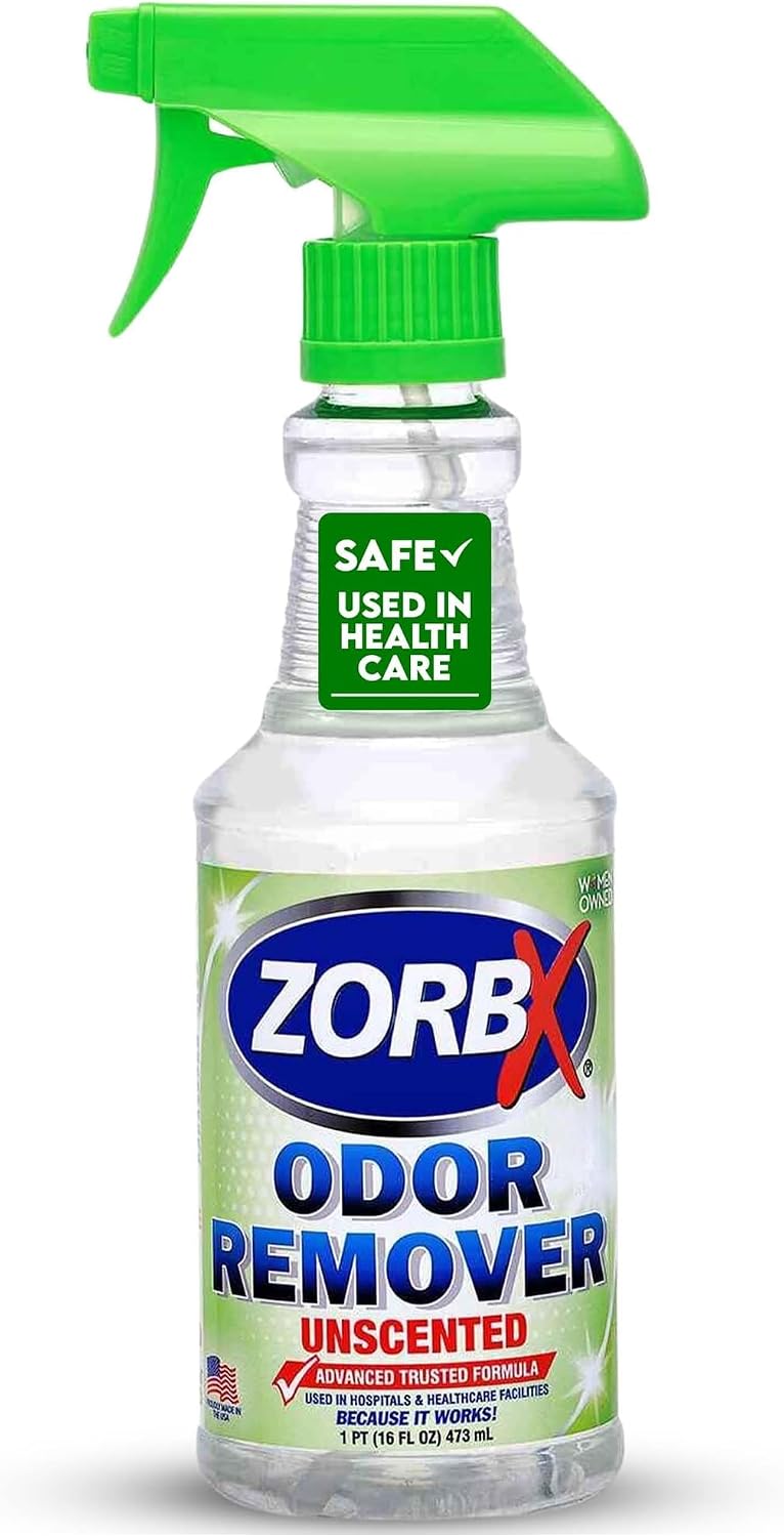 ZORBX Unscented Odor Remover Spray 64 Oz Refill, Hospital-Grade Formula