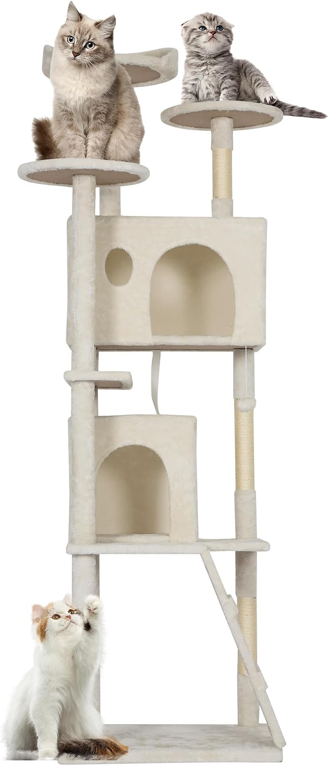 FDW | 54" Cat Tree Tower | Dark Gray | Multi-Level Indoor Activity Center