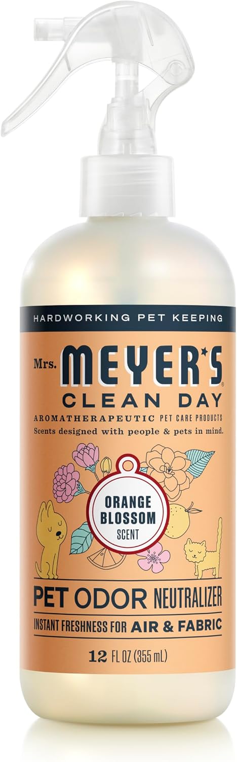 MRS. MEYER'S CLEAN DAY Pet Odor Neutralizer, Orange Blossom Scent, 12 Fl Oz (Pack of 6)