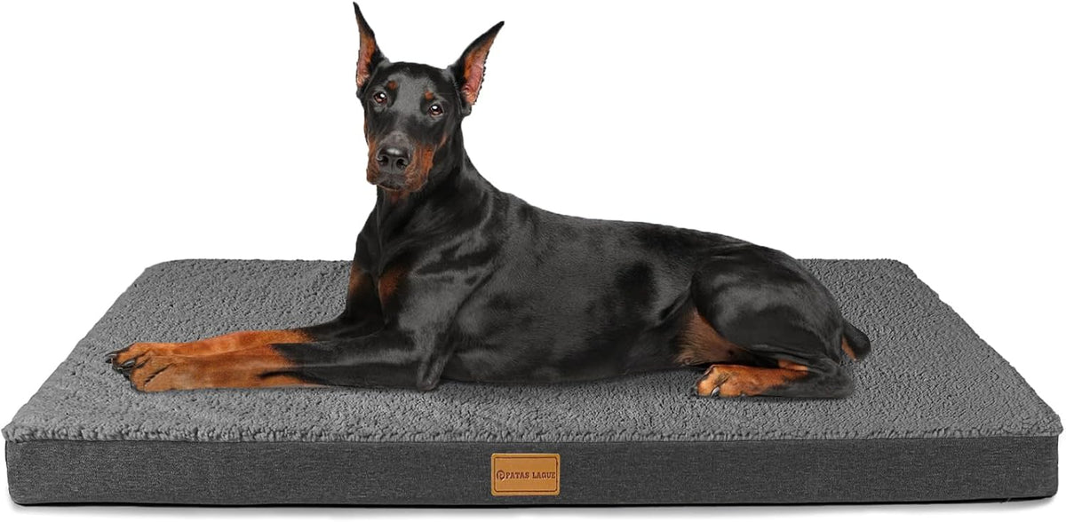 Patas Lague Orthopedic Large Dog Bed Washable Pet Sofa Mat 48''X30'' Black